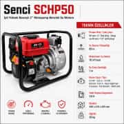 Senci SCHP50 İpli Yüksek Basınçlı 2'' inç Motopomp Benzinli Su Motoru 2