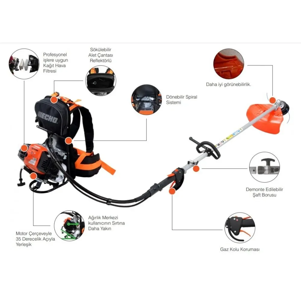 Echo RM 520 ES Motorlu Sırt Tırpan 2.94 Hp 2