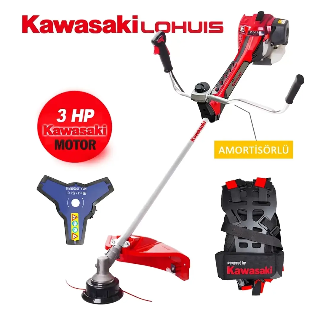 Kawasaki Lohuis TJ53E CG522 U Yan Tip Benzinli Motorlu Tırpan 3 Hp 1