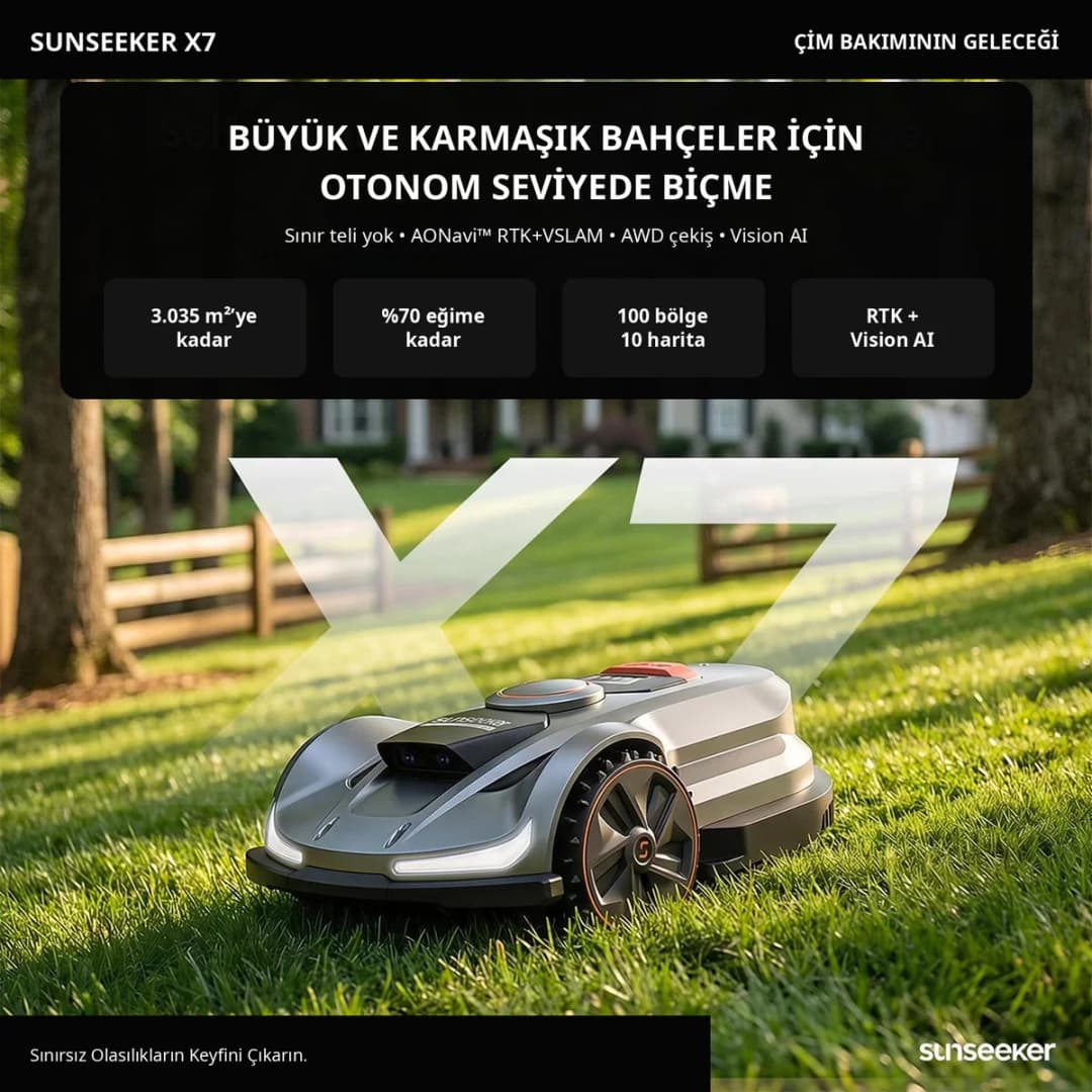 Sunseeker Elite X7 20V 10Ah Akülü Robot Çim Biçme Makinesi 5