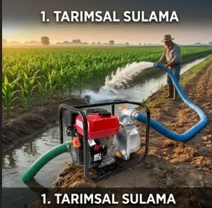 Senci SCWP80 İpli 3'' inç Motopomp Benzinli Su Motoru 2