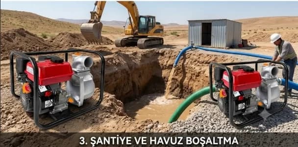 Senci SCWP80 İpli 3'' inç Motopomp Benzinli Su Motoru 4