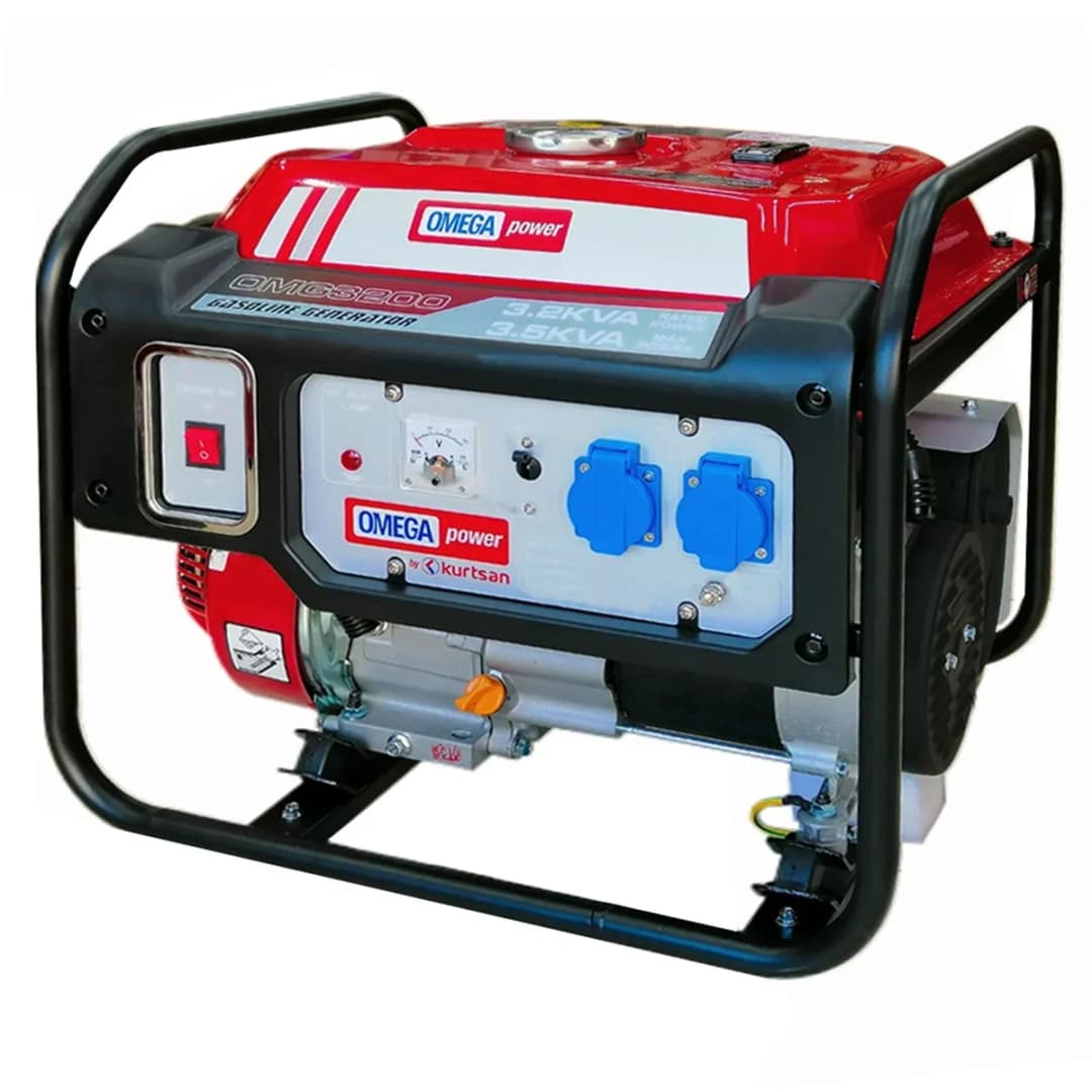 Omega OMG3200 Monofaze İpli Benzinli Jeneratör 3.5 kVA 1