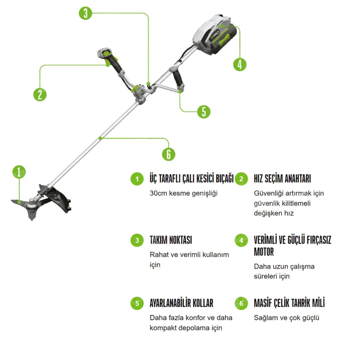 Ego BC3800E KİT Akülü Tırpan 38 cm 5