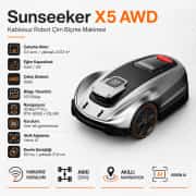 Sunseeker Elite X5 20V 5Ah 22 cm 2000 m² Robot Çim Biçme Makinesi 9