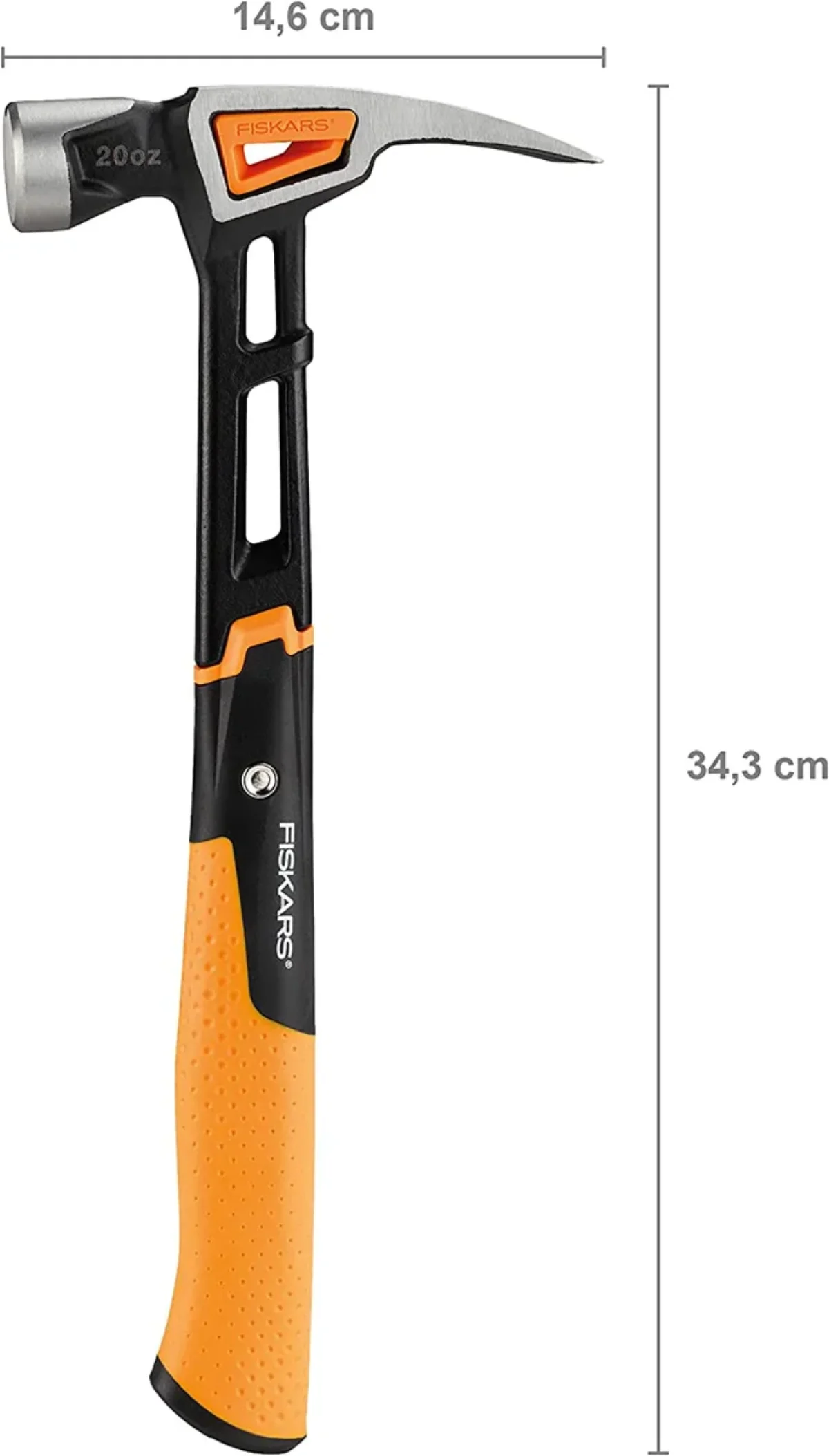 Fiskars Isocore 20 OZ Profesyonel Tırnaklı L Çekiç 1020214 3