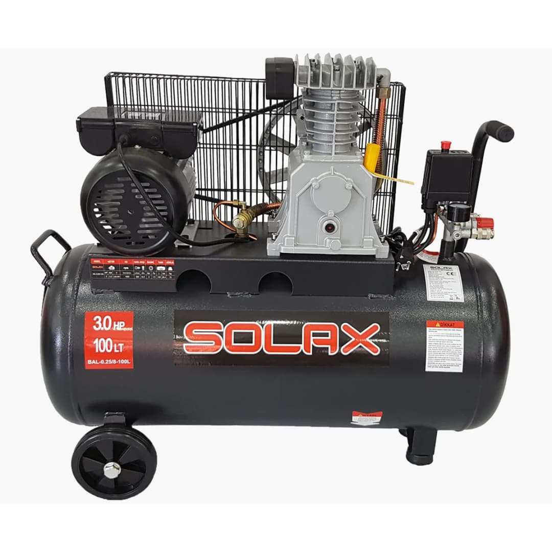 Solax BAL-0,25/8-100 Tekerlekli Hava Kompresörü 100 Litre 1