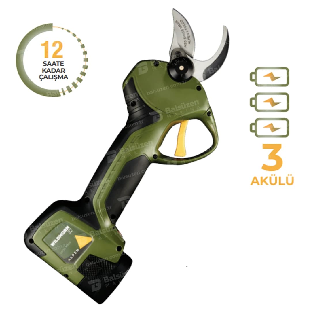 Alpen Wildhorn 32 Sensörlü 3 Akülü Budama Makası 32 mm 4