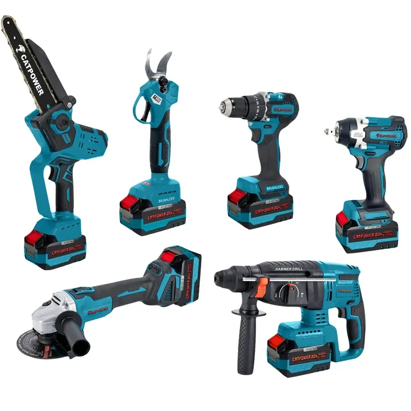 Catpower 1560 Kömürsüz Akülü 6'lı Makine Seti 20V 4.0Ah