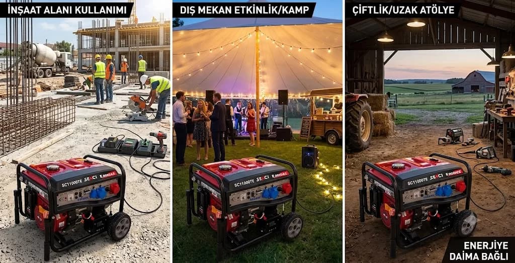 Senci SC 11000 TE Dual 11 kVA Monofaze ve Trifaze Benzinli Jeneratör 2