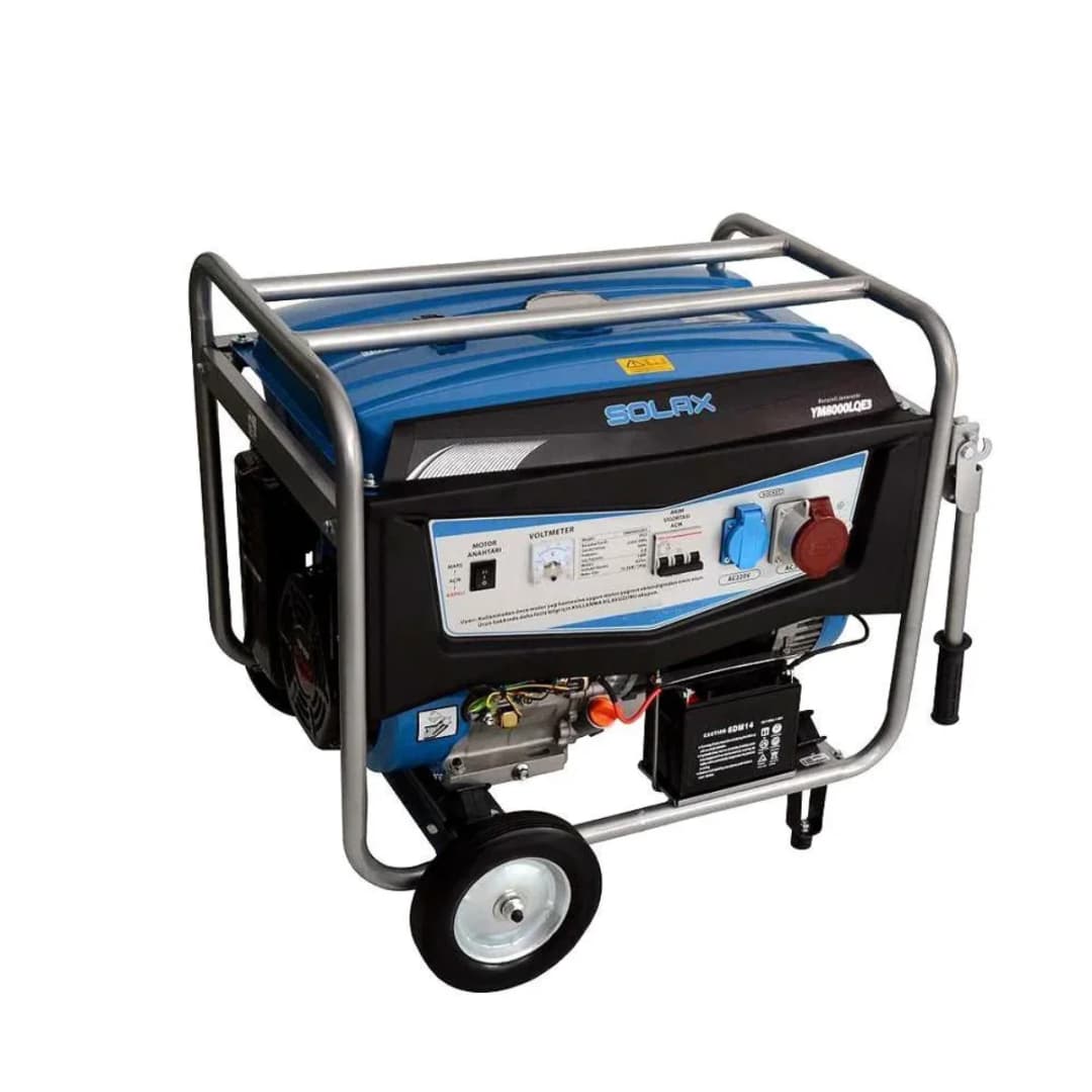 Solax YM-8000LQE-3 Benzinli İpli Marşlı Trifaze Jeneratör 8.7 kVA 1